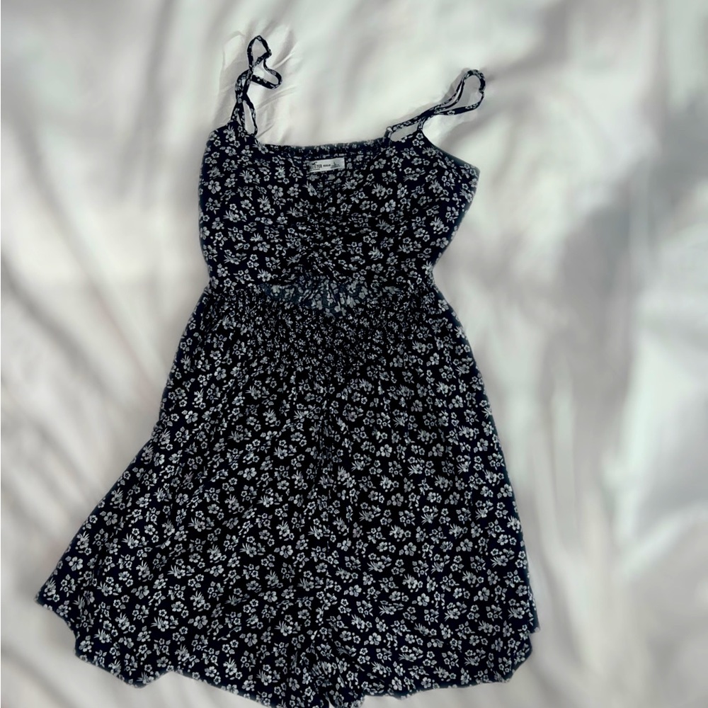 Hollister blue and white spaghetti strap romper! Has a halter top as shown